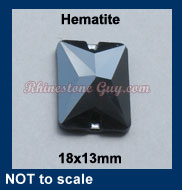 RG Rectangle Sew On Hematite